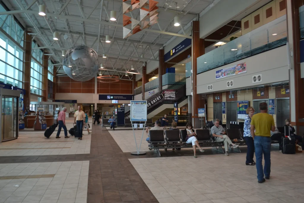 Travellers inside Halifax Stanfield International Airport (YHZ)
